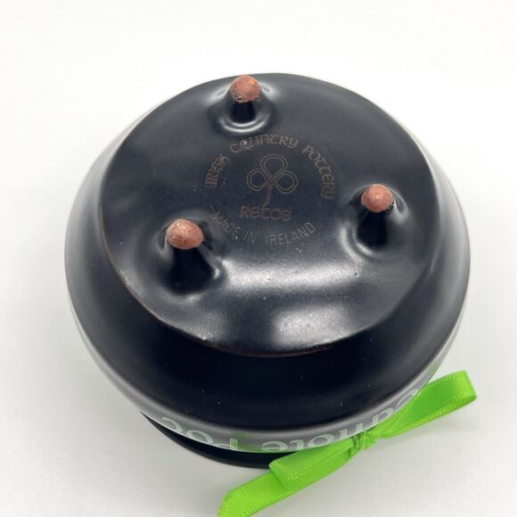 Irish Country Pottery Candle Pot Black Cauldron Halloween St Paddys Day Ireland - Picture 8 of 8